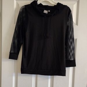 2/$30 Daisy Fuentes Black Hoodie with Mesh Trim